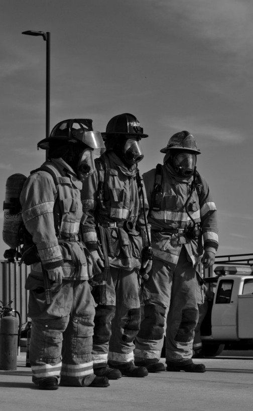 Three firefighters